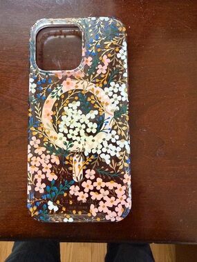 kate spade Floral Clear Phone Case - Pink, White & Blue Accents